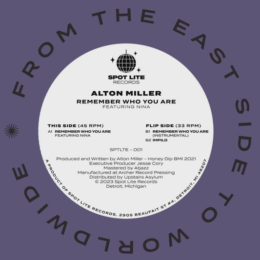 Alton Miller ft. Nina - Remember Who You Are 12" Vinyl Record